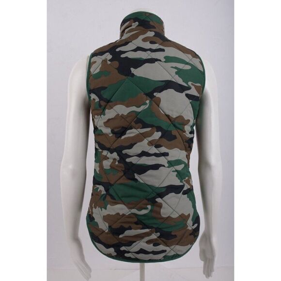 J. Crew Mercantile womens Camo Vest Jacket Puffer Green Brown XXS XX-small - Picture 3 of 6